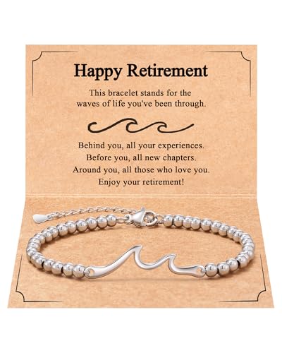 Tarsus Best Retirement Gift for Woman 2025, The Waves of Life You've been Through, Wave Bracelet for Retirement Women Coworker Friends, You Will Be Missed Farewell Goodbye Gifts Ideas