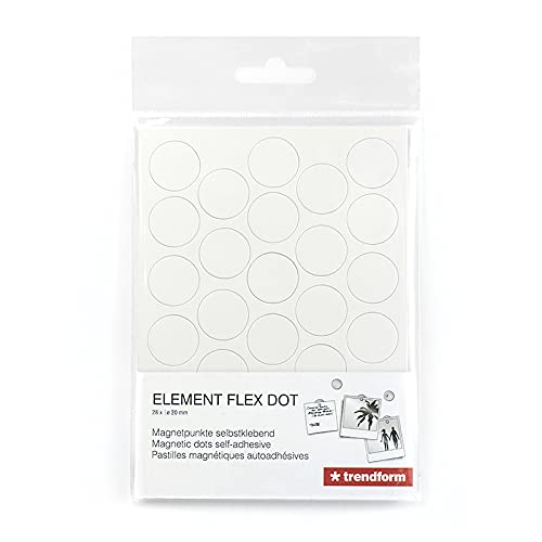 Element Flex Dot - 28 Self-Adhesive Magnetic Dots | White | Diameter 20 mm