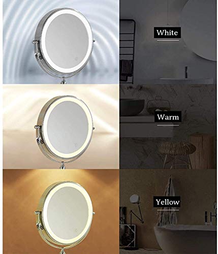 Miroir de maquillage LED pliant mural FIDEMM grossissement 5X double face