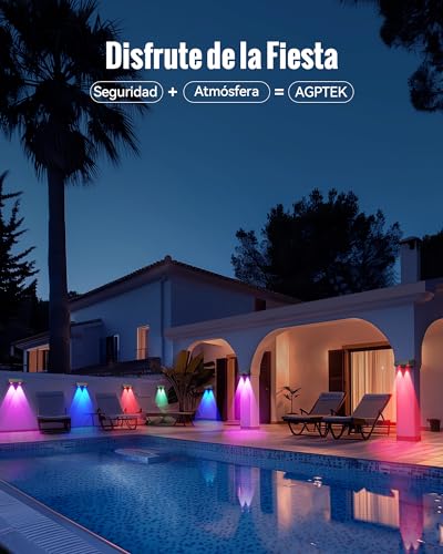 Lámpara Solar Jardín IP65 con 5 Modos de Iluminación Regulable AGPTEK 5
