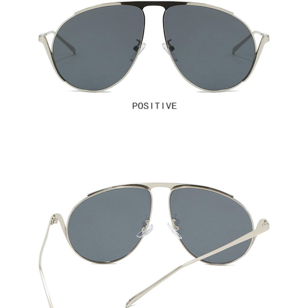 Occhiali da sole oversize popolari da donna con montatura in metallo, occhiali da sole da esterno, occhiali da sole UV400