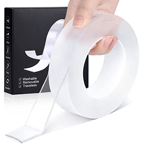 Double Sided Tape Heavy Duty(16.4FT*1.18IN), Multipurpose Carpet Poster Wall Double Sided Tape for Home & Office, Mounting Removable Tape and Reusable Adhesive Tape