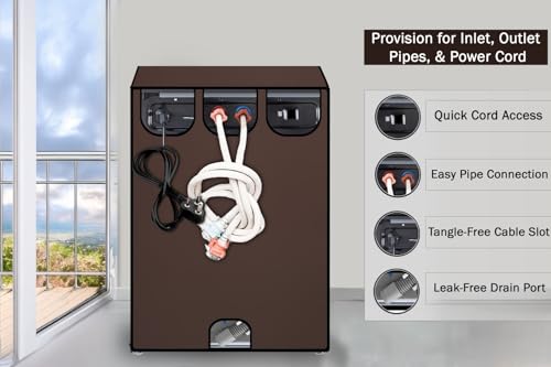 Image of Stylista Washing Machine Cover Compatible for Samsung 6.2 kg WA62M4100HY /TL Fully-Automatic Top Load Coffee