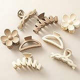 8PCS Hair Clips for Women, Flower Claw Clips for Thick Hair, Non-Slip Hair Accessories with Multi-St