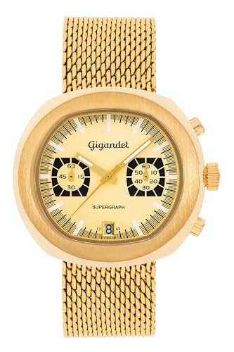 Montre Gigandet Hommes quartz japonais bracelet acier montre analogique chic