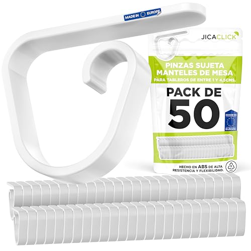 Pinces pour Nappe de Table Extérieur Clip pour Mantel Fixation Résistante Jardin 50 Unités Pinzas pour Nappes Extérieures et de Terrasse Accessoires de Table Solides...