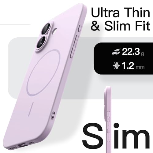Image of JETech Magnetic Slim Case for iPhone 17 6.3-Inch, Compatible with MagSafe, Ultra-Thin Lightweight Minimalist Phone Cover with Matte Finish and Full Camera Lens Protection (Lavender)