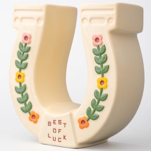 ban.do Novelty Ceramic Planter, Decorative Flower Vase, Decorative Holder for Indoor Flowers, Cute Decor, Unique Planter, Horseshoe