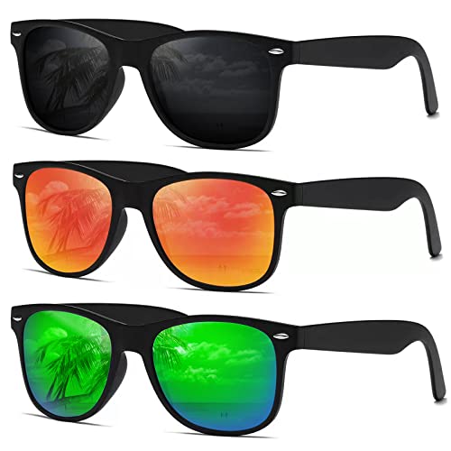 Image of DEMIKOS Sunglasses Men Polarized Sunglasses for Mens Womens Retro Mirror Lens for Driving Fishing UV Protection