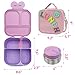 Girls Lunch Box with Bento, Bento Box with 4 Compartment, with Leak Proof Thermo Food Jar, Preppy Corduroy Insulated Lunch Bag for Girl Kids Teens School Travel Picnic, Pink
