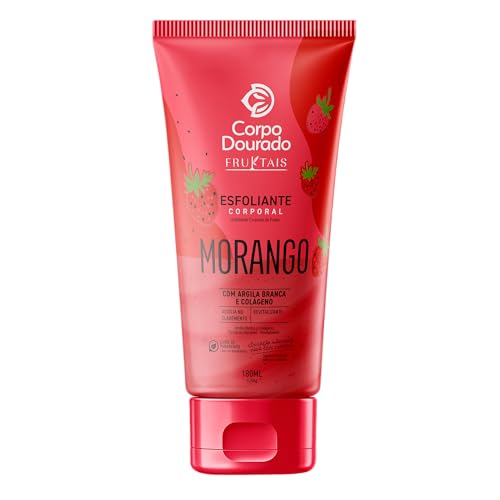 Corpo Dourado Fruktais Esfoliante Morango e Colágeno 180g | Firmeza e Luminosidade | Ativos Rejuvenescedores e Argila Branca