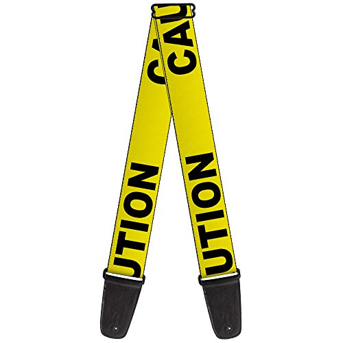 Buckle-down Sangle de guitare – Attention Jaune/noir – 5,1 cm de large – 29–137,2 cm de long - Les Beatles, Paul McCartney, John Lennon, RIngo Starr, George Harrison Buckle-down Sangle de guitare – Attention Jaune/noir – 5,1 cm de large – 29–137,2 cm de long