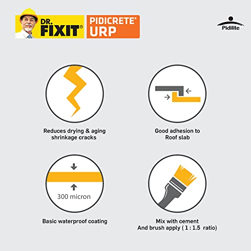 Dr.Fixit 301 SBR Latex Pidicrete URP, SBR Latex For Waterproofing & Repairs - 10 Kg, Waterproofing for Roofs, Floors, Walls, Bathrooms, Terraces