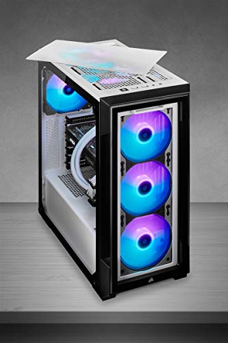 Corsair iCUE 220T RGB, Smart Case Mid-Tower ATX in Vetro Temprato , Vetro temperato,iCUE 220T RGB,Bianco