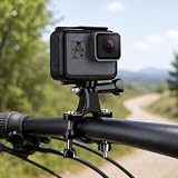 Universal Bike Motorcycle Handlebar Mount with Screw for PULUZ Action Sports Cameras Jaws Flex Clamp Mount for GoPro, Insta360, DJI and Other Action Cameras(Black)