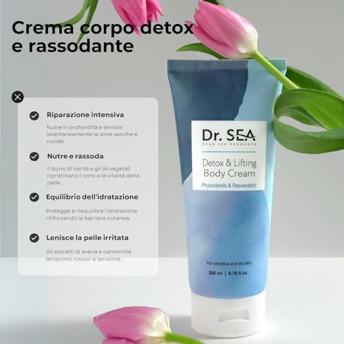 Dr. Sea - Crema Corpo Detox & Lifting Con Resveratrolo & Fitosteroli - Rassoda, Protegge & Rigenera - Pelle Più Soda & Tonificata - 200 Ml - 2