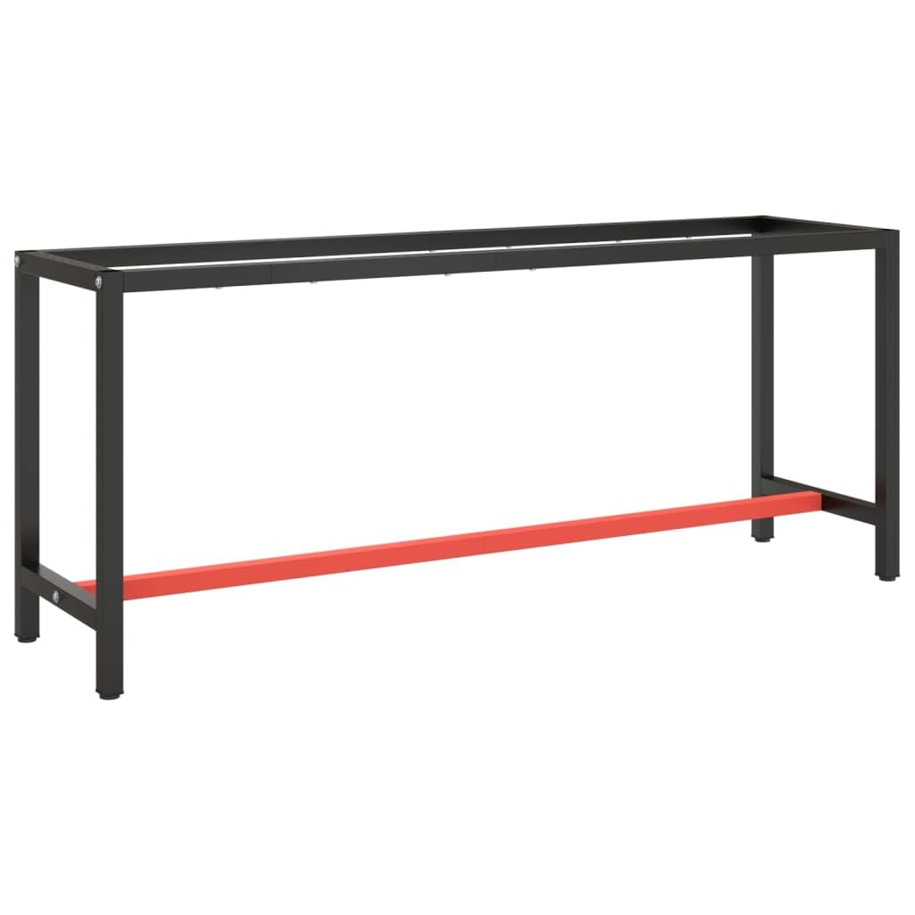 Generic Metalowa Rama Stołu Warsztatowego Czarno-czerwony stół Warsztatowy do Warsztatu Garażowego (80 X 57 X 79 cm) (190 x 50 x 79 cm)