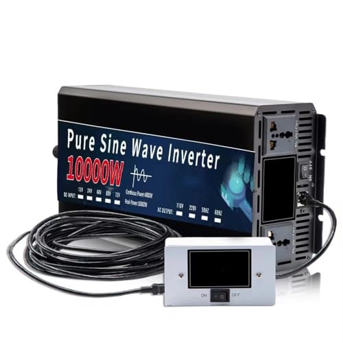Convertidor Voltaje Energía Solar Coche con Control Remoto 6000W 8000W 10000W para Inversor Onda Sinusoidal Pura CC 12V 24V 48V 60V 72V A CA 110V 220V Convertidor(72V,220V 60Hz,10000w)