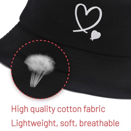 Image of Cotton Bucket Hat for Women Men Summer Travel Sun Beach Bucket Cap, Unisex Outdoor Fisherman Hat