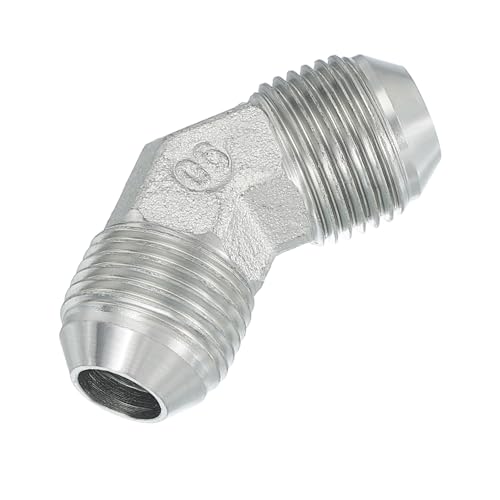 Image of PATIKIL Hex Reducing Nipple Connectors Pipe Adapter 3 /4 inch Male 37 Flare JIC x 3 /4 inch g Male 45 Adapter, Pipe Fitting Reducer Nipple Adapter Plated Steel Hydraulic Fitting