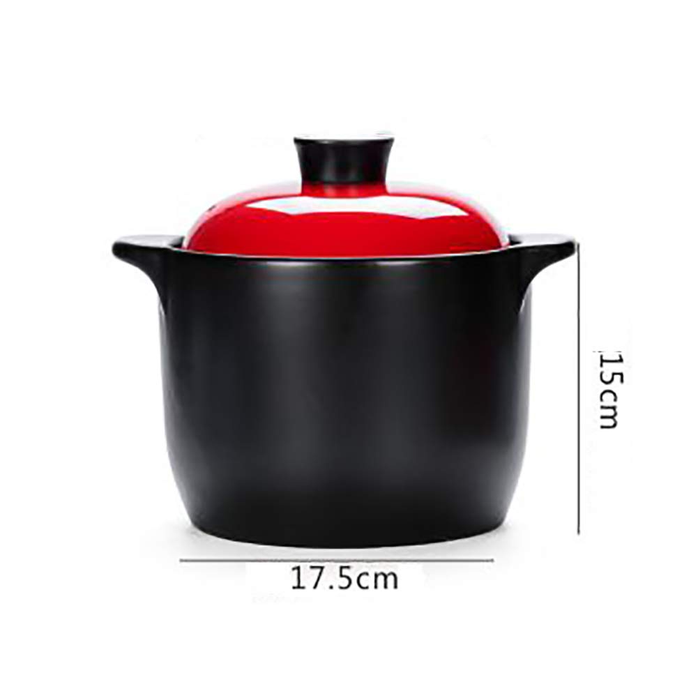 Hogar Braising Pan Cocotte,Coreano Guisada Cerámica Cazuela,Calor-resistente No-palo Cacerola Con Lid Amarillo 4 Litros