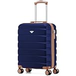 Flight Knight Lightweight Travel Suitcase 55x40x20cm | Hard Shell Carry On Luggage with Aluminum Telescopic Handle, 8 Wheels & TSA Lock | Approved for Ryanair Priority, TUI & 60+ Airlines