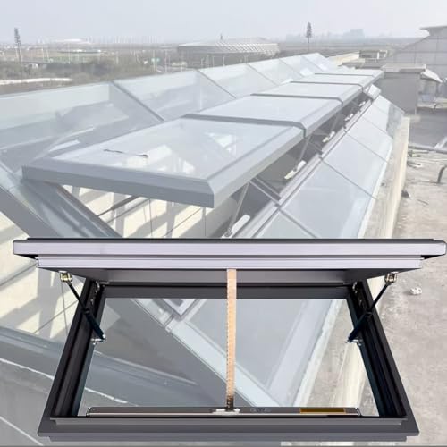 Ventana de techo de tragaluz eléctrica personalizada con control remoto y sensor de lluvia, ventilación de aluminio para áticos, sótanos y espacios de techo, maximiza la eficiencia de la luz y el