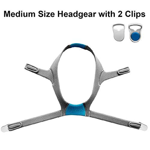 LALASTAR Replacement Headgear Strap for N20 Nasal Pillow CPAP Mask, CPAP Headgear Compatible with N20, Adjustable Headband with Two Clips, Medium Size