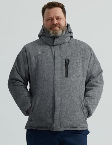 Image of GEMYSE Men's Ski Snow Jacket Warm Winter Waterproof Coat Snowboard Rain Jacket Hooded Windproof Windbreaker