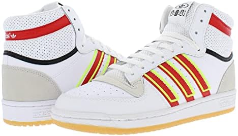 adidas Men's Top Ten RB Shoes, White/Vivid Red/Yellow, 10 | Image 2