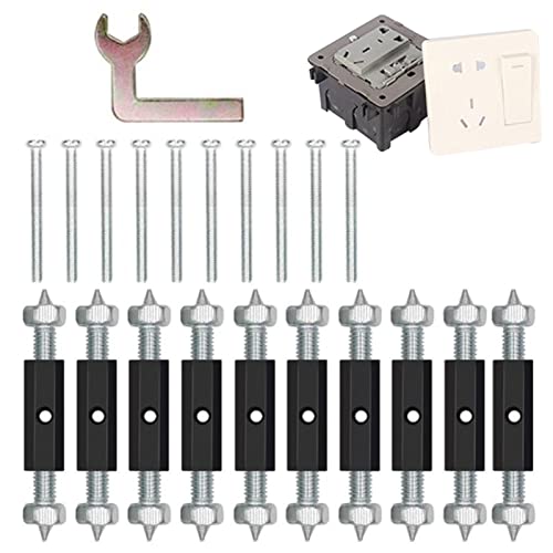 NICERAM Réparateur Universel de boîtiers de Prises,10 Paires 86 réparateur de boîtier de Prise Murale de Type Interrupteur Mural - Appareil de réparation de Cassette à Douille Portable avec clé