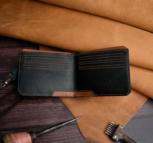 Image of URBAN FOREST Tyson Black /Cognac Leather Wallet for Men
