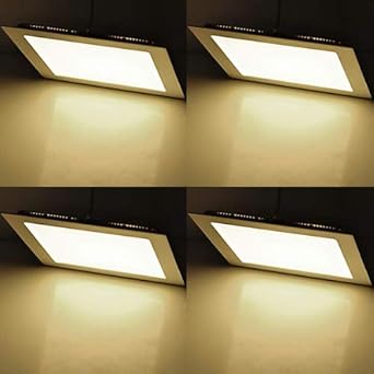LEDOLUX 22 Watt Warm White(3200K) Square Led Panel Ceiling Light for Home,Office,Kitchen, Hallway, Living Room.[Energy Class A++]- False Ceiling Required (Pack of 4)