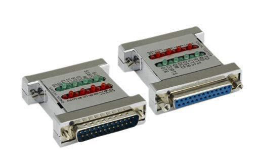 Kentek DB25 25 Pin Molded Check Tester Adapter with LED Indicator Green/Red LED Male to Female M/F