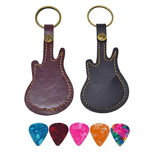 Étui en cuir pour médiators de guitare avec porte-clés, sac pour médiators de guitare avec 5 médiators (noir) - Les Beatles, Paul McCartney, John Lennon, RIngo Starr, George Harrison Étui en cuir pour médiators de guitare avec porte-clés, sac pour médiators de guitare avec 5 médiators (noir) – Image 6