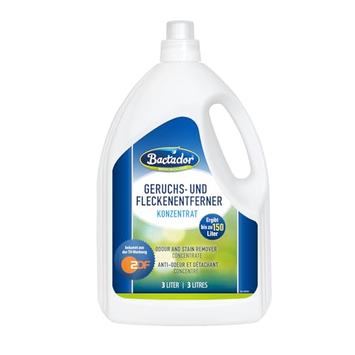 Bactador Enzymreiniger Konzentrat 3L - Geruchsentferner & Fleckenentferner - Mikrobiologischer Geruchsneutralisierer - Hundeurin / Katzenurin Entferner - Porentiefe Reinigung - Ergibt bis zu 150 Liter