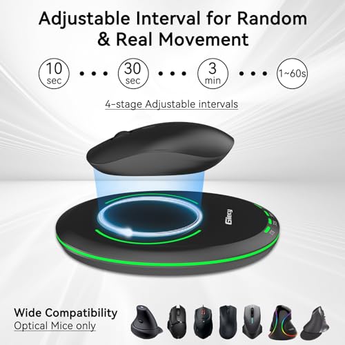 Giecy Ultra Dünner Maus Jiggler Nicht Nachweisbar,Mouse Mover mit Einstellbarem Intervall,Treiberfreier Mausbeweger für Home Office(Schwarz) – Ansicht 4