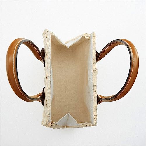 Straw Bag, Crossbody Bags for Women, Bohemian Handmade Woven Bag, Leathers Handle Handbag Hard Box Handbags, Parties, Vacation, Travel, Daily Matching4