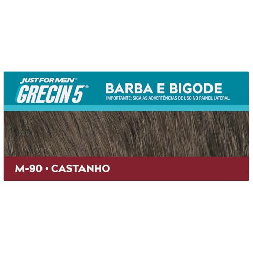 Just For Men Grecin 5 Color Gel, Barba e Bigode, Tonalizante que Elimina o Grisalho, Aparência Natur