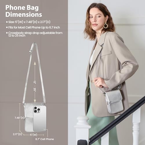 Image of befen Genuine Leather Crossbody Bags for Women, Cell Phone Cross body Purse Bag with RFID Blocking Card Slots