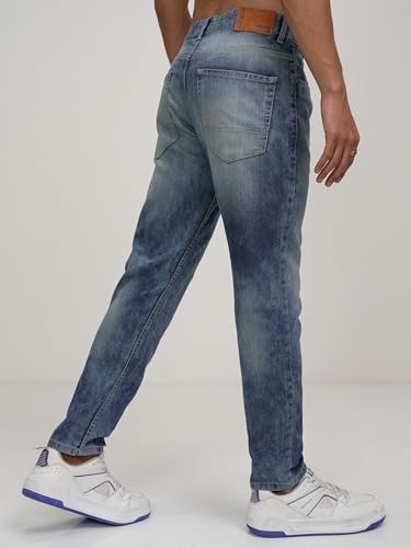 Image of Highlander Mens Tapered Fit Denim Jeans for Man|Regular Length|Mid-Rise|Stretchable Fabric for Comfort fit| Jeans for Man | Men Jeans