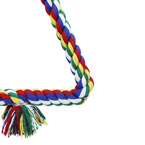 Image of Bird Triangle Rope Swing Colorful Perch Chewing Toy for Parrots Budgie Parakeet Cockatiel Cockatoo (S) (Pack of 2)