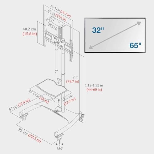 Soporte móvil universal para TV con ruedas ajustable miniatura 2