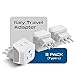 Ceptics Italy Travel Plug Adapter, Chile Plug Adapter with Dual USA Input, Compact Type L Plug Adapter, Safe Grounded Plug, Perfect for Cell Phones, Laptops, Chargers, 3 Pack - CT-12A