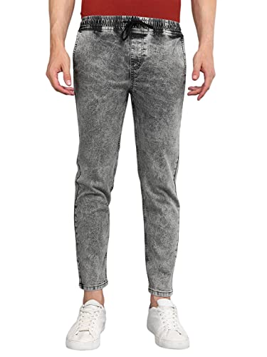 Image of Urbano Fashion Men Mid Rise Regular Fit Washed Jogger Jeans Stretchable