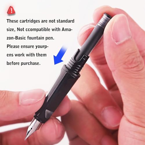 Image of Amitasha 27 Pc Black Fountain Pen Ink Cartridge Refills - Ideal for Calligraphy and Writing Refill Kids and Adult Office Supply