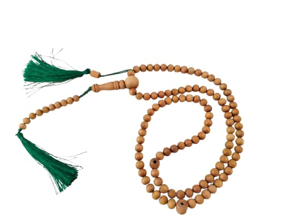 Sandalwood (Chandan) Islamic Tasbih Prayer Mala Beautiful Engraved Allah Mohammad TASBEEH/Muslim Prayer Beads/TASBIH/SIBHAA Islamic Salat Prayer Tasbeeh 100 Beads (6 MM)-image-40