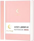 CAGIE Lined Journal Notebook for Women Girls, A5 Hardcover Linen Journals For Writing 256 Pages, Aesthetic Womens Diary, Gifts 8.3'' x 5.7'' Pink
