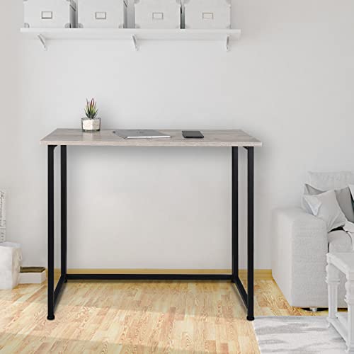 Leopard Outdoor Products Folding Computer Desk For Small Spaces, Space-Saving Home Office Desk, Foldable Computer Table, Laptop Table, Writing Desk, Compact Study Reading Table (Black/Greige) #TOP1