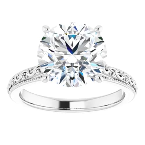 5 Carats Round Brilliant Cut Lab Diamond Engagement Ring3
